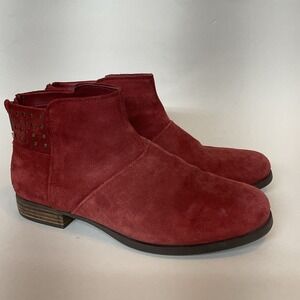 Koolaburra by UGG Suede Ankle Boots Comfort Studded Back Zipper Red Size 8,5